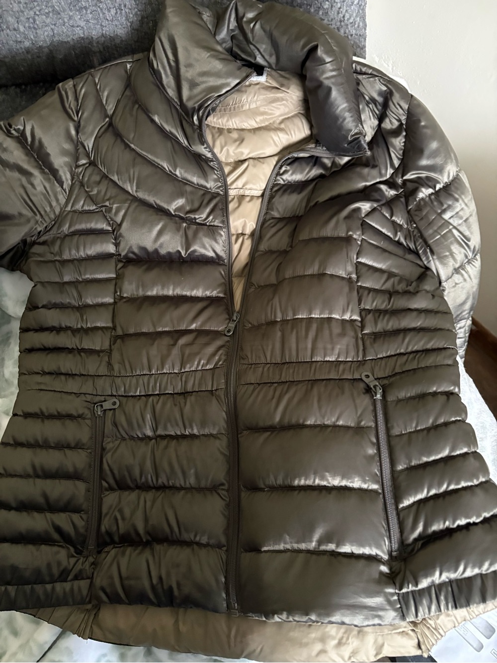 Apt. 9 Olive Quilted Packable Puffer Jacket